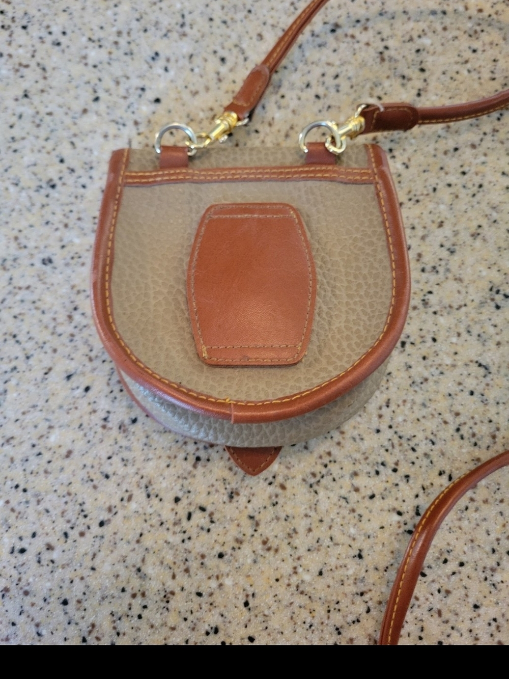 Dooney & Bourke Small Beige and Tan AWL Genuine Leather Crossbody And Belt Bag - Picture 8 of 8